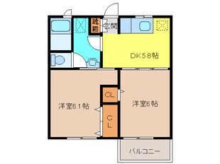 浮之城 徒歩12分 2階の物件間取画像